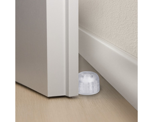 Butoir de porte en plastique entre la porte et le mur