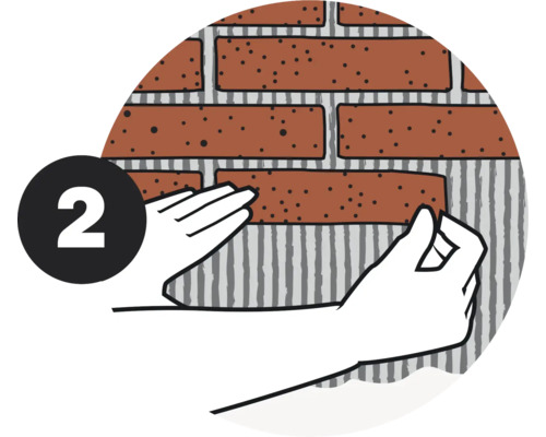 L''illustration montre la pose de briques sur un mur avec le numéro deux.