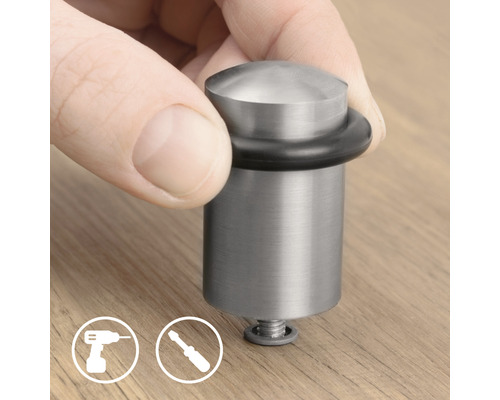 Türstopper aus Metall mit Gummiring und Schraube zur Montage