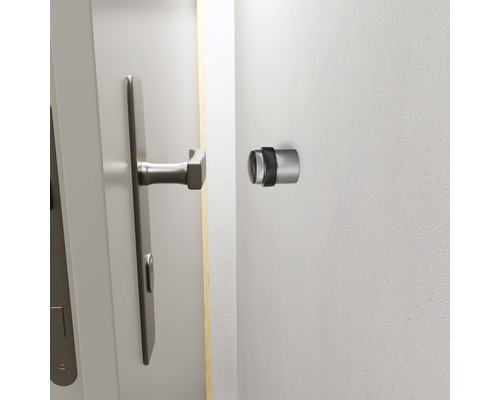 Tür mit Türgriff und Wandtürstopper