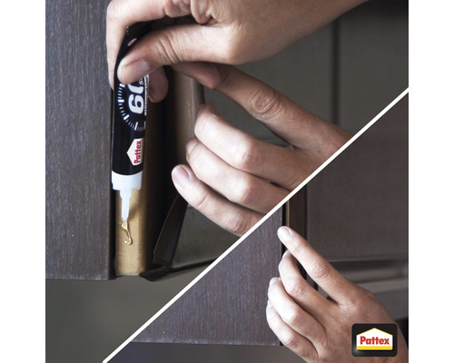 Auftragen von Klebstoff auf eine Oberfläche mit Pattex Klebstoff