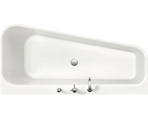 Baignoire rectangulaire avec robinetterie et garniture de vidange