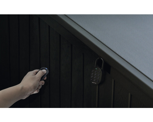 Main avec télécommande et cadenas à combinaison