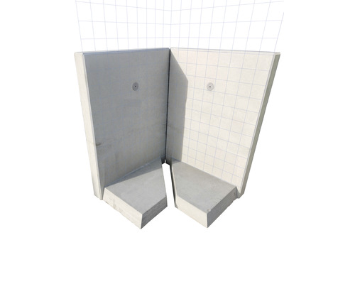 Winkelstütze für Eckausbildung zweiteilig Sichtbeton grau 100 cm x 12 cm x 130 cm Fußtiefe = 70 cm Winkelstütze für Eckausbildung zweiteilig Sichtbeton grau 100 cm x 12 cm x 130 cm Fußtiefe = 70 cm