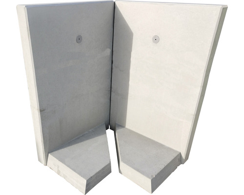 Pierre en L pour formation d'angle deux parties béton apparent gris 100 cm x 12 cm x 155 cm profondeur = 90 cm Pierre en L pour formation d'angle deux parties béton apparent gris 100 cm x 12 cm x 155 cm profondeur = 90 cm