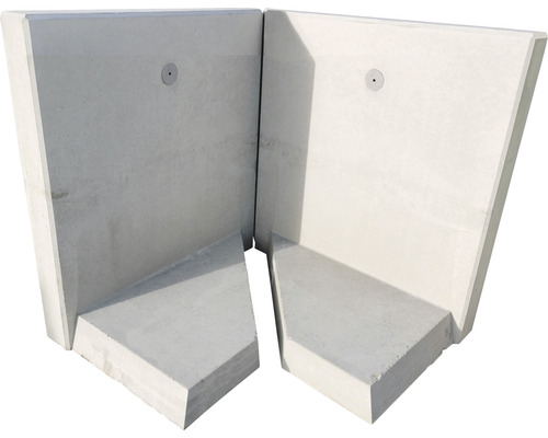 Pierre en L pour formation d'angle deux parties béton apparent gris 100 cm x 12 cm x 80 cm profondeur = 50 cm Pierre en L pour formation d'angle deux parties béton apparent gris 100 cm x 12 cm x 80 cm profondeur = 50 cm