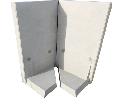 Winkelstütze für Eckausbildung zweiteilig Sichtbeton grau 100 cm x 12 cm x 205 cm Fußtiefe = 120 cm Winkelstütze für Eckausbildung zweiteilig Sichtbeton grau 100 cm x 12 cm x 205 cm Fußtiefe = 120 cm
