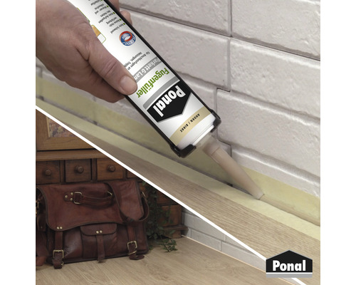 Application de mastic à joints Ponal sur parquet et stratifié