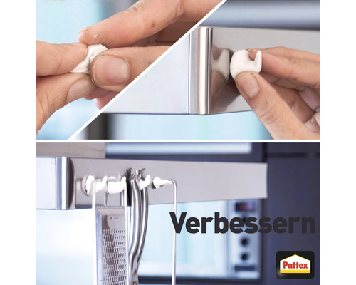 Anwendung von Klebeknete zur Befestigung von Küchenutensilien