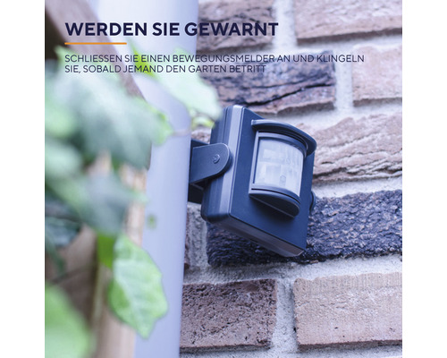 Bewegungsmelder zur Gartenüberwachung an einer Wand montiert