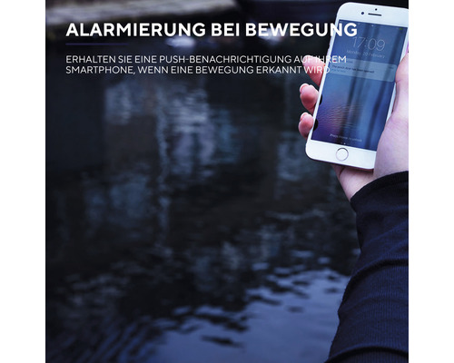 Smartphone mit Push-Benachrichtigung bei Bewegungserkennung