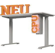 Bureau réglable en hauteur avec support CPU et le mot Nouveau