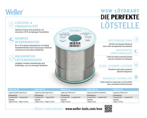 Weller Lötdraht WSW, die perfekte Lötstelle