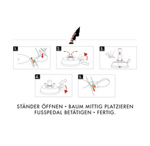 Anleitung zur Verwendung eines Christbaumständers mit Fußpedal