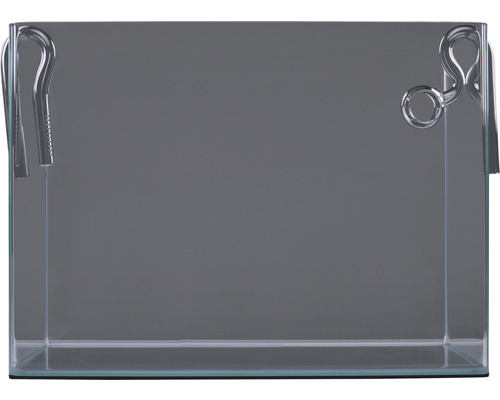 Aquarium vide en verre avec supports