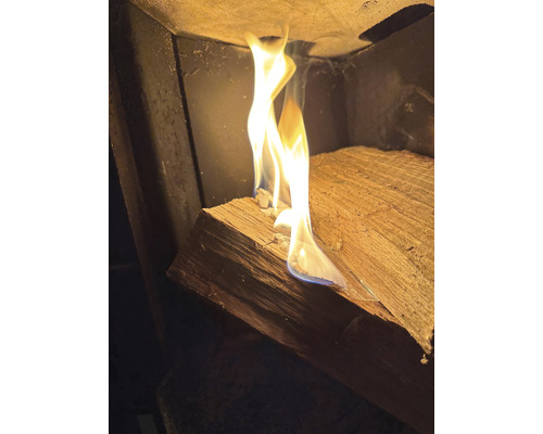 Brennendes Holz im Kaminofen