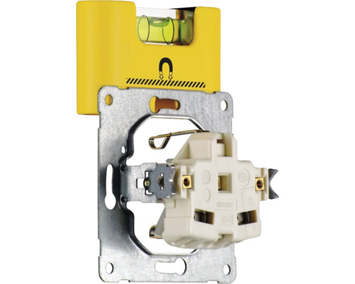 Schuko-Steckdoseneinsatz mit Wasserwaage