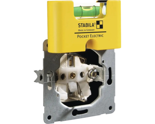 Stabila Pocket Electric Wasserwaage auf einer elektrischen Installation