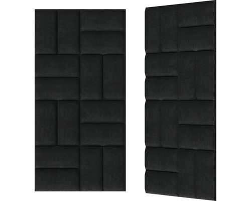 Zwei schallabsorbierende Wandpaneele mit rechteckigem Muster