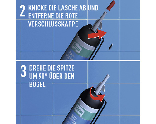 Anleitung zur Anwendung von Sista Bad und Küche Silikon