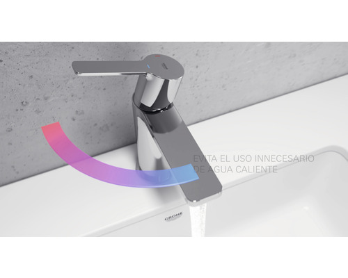 Glänzender Waschtischmischer aus Metall mit Einhebelmischung montiert auf Waschbecken