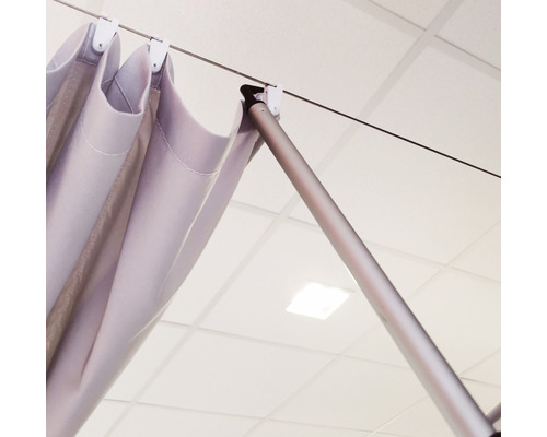 Rideau avec tringle à rideaux et fixation au plafond