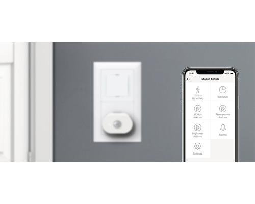 Détecteur de mouvement au mur avec application smartphone.