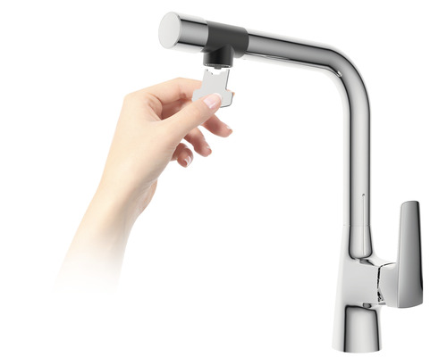 Armatur mit Wasserspar-Einsatz und Hand