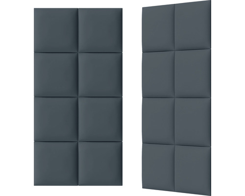 Zwei graue Wandpaneele mit quadratischem Design