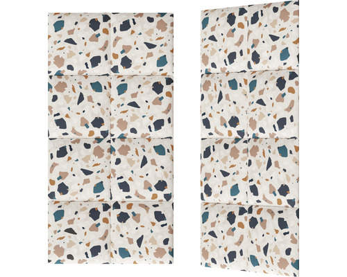 Deux panneaux muraux rembourrés avec motif terrazzo