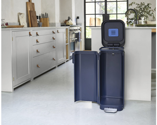 Poubelle à pédale rectangulaire ouverte en plastique pour la cuisine