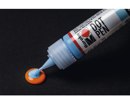 Marabu Dot Pen mit Farbtupfen auf dunklem Untergrund