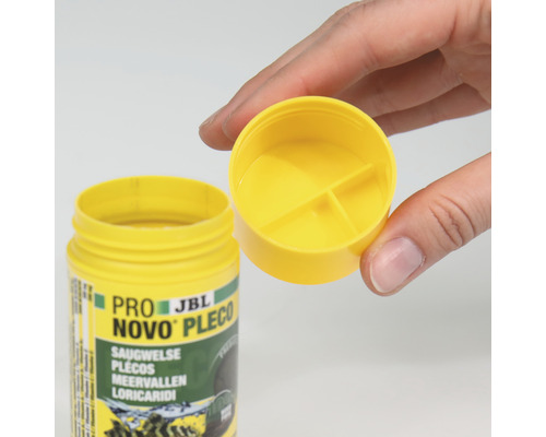 JBL Novo Pleco Futtertabletten für Saugwelse Dose mit geöffnetem Deckel