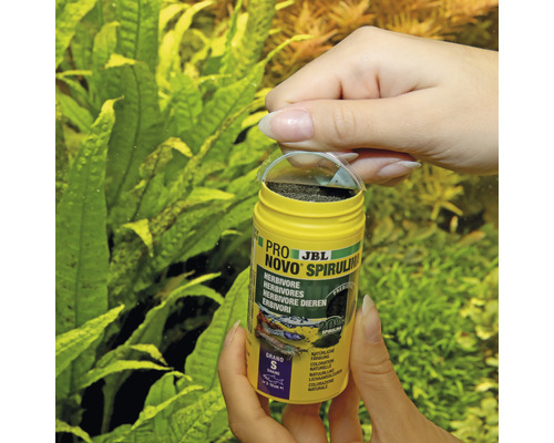 JBL Novo Spirulina Fischfutter für herbivore Fische in Dose