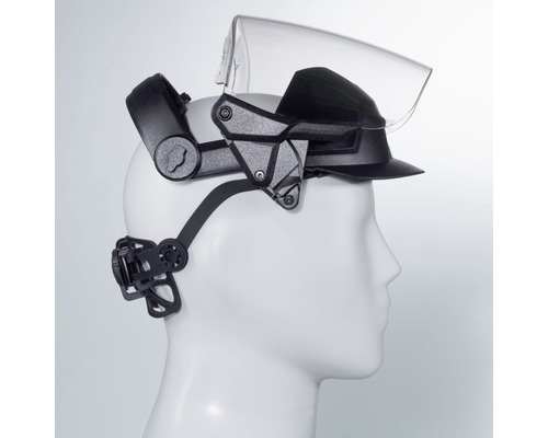 Visière de protection faciale sur la tête d''un mannequin