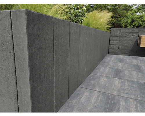 Palissade rectangulaire anthracite 20 x 8 x 90 cm