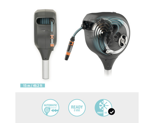 Gardena Wand-Schlauchbox mit 15 Metern Schlauch und Automatik-Aufrollfunktion