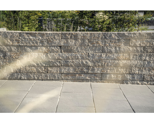 Mur en pierres naturelles et dalles de sol