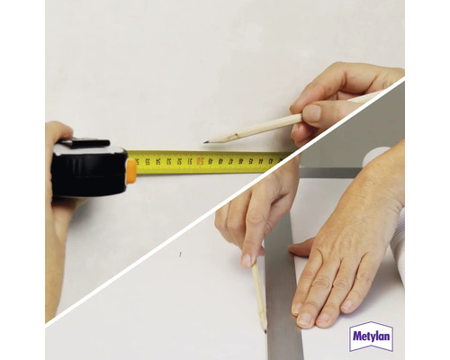 Messung und Markierung mit Maßband, Bleistift und Lineal
