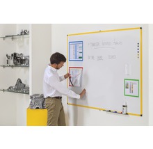 Tableau blanc Industrie magnétique cadre jaune 240x120 cm