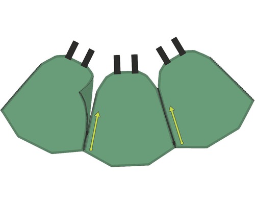 Illustration d''un sac de plantation modulaire avec fermetures éclair