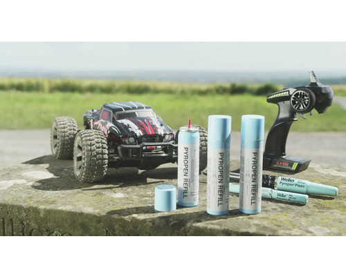 Voiture télécommandée avec Weller Pyropen Piezo et cartouches de recharge