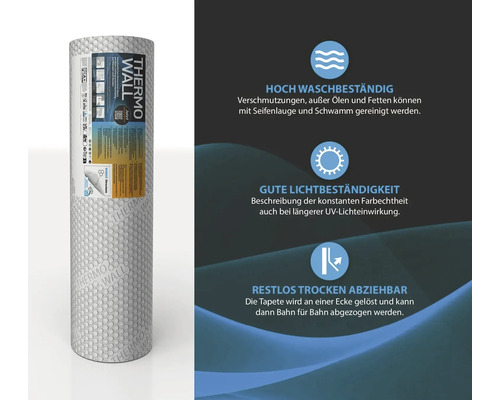 Rouleau de papier peint Thermo Wall avec les caractéristiques du produit