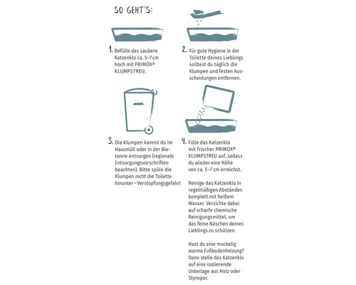 Anleitung zur Verwendung von Katzenstreu in vier Schritten
