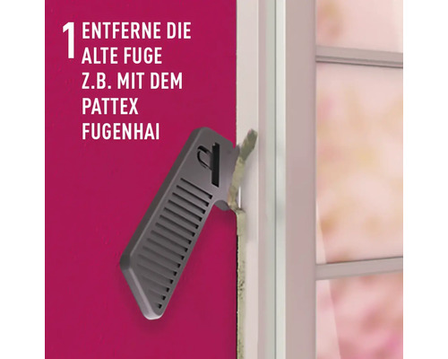 Anwendung des Pattex Fugenhai zum Entfernen einer alten Fuge
