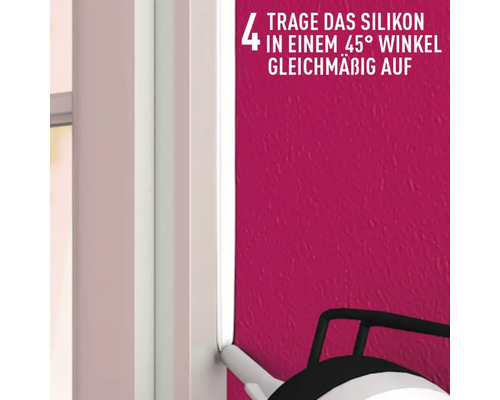 Anleitung zum Auftragen von Silikon in einem 45 Grad Winkel