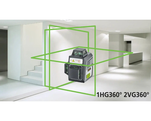 Linienlaser im Innenraum mit Treppe