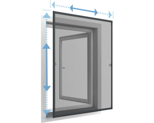 home protect Alu-Teleskop Insektenschutzfenster anthrazit 100x120 cm Fliegengitter für Fenster mit Größenangaben
