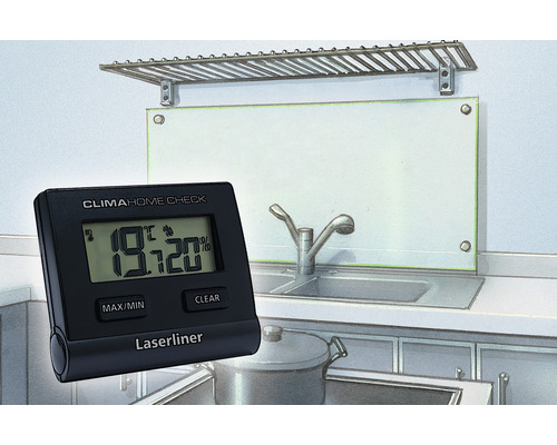 Laserliner Clima Home Check pour vérifier le climat intérieur d''une cuisine.