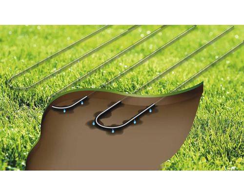 Illustration d''un système d''irrigation sur une pelouse